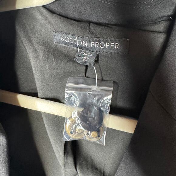 Boston Proper Black Double Breasted Blazer Gold Buttons 10 - Picture 3 of 4